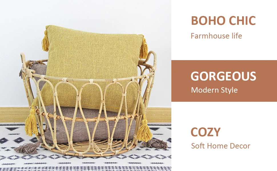Pillow Cover Linen Pillow Case For Living Room Sofa Decorative Pillows With Tassel Farmhouse Home Decor Housse De Coussin