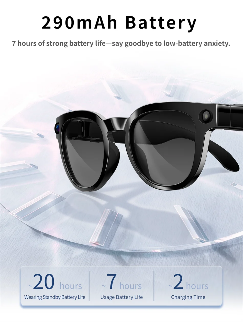 2026 New AI Smart Glasses 800W HD Camera Black Technology Image Translation Chat GPT Video Call Photo Waterproof For Men Women