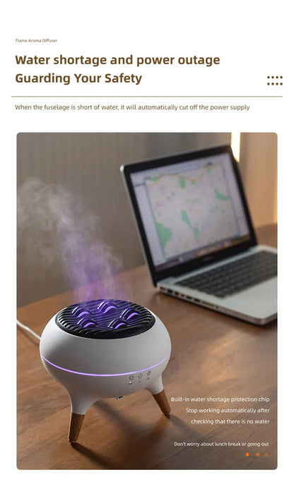 Flame Aromatherapy Essential Oil Diffusers 350ML,Air Diffuser/Humidifier, for Home, Bedroom,Large Room Humidifier