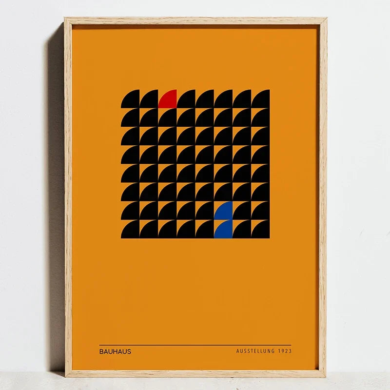 Bauhaus Sports Wall Art Blue Line Canvas Poster Decor