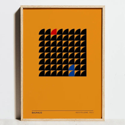 Bauhaus Sports Wall Art Blue Line Canvas Poster Decor