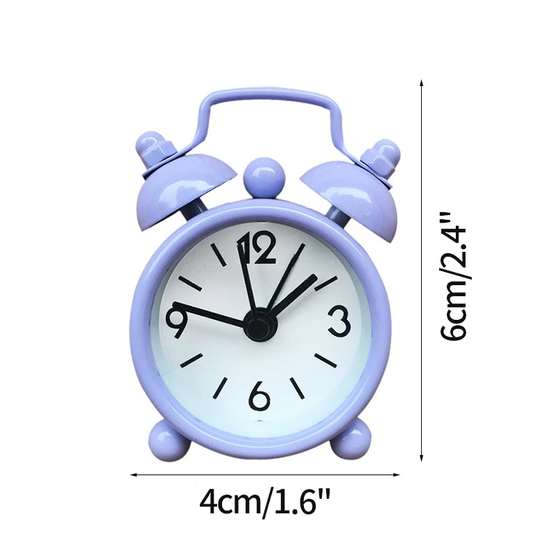 Nordic Retro Alarm Clock – Mute Quartz Clock with Metal Stand