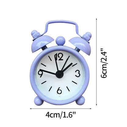 Nordic Retro Alarm Clock – Mute Quartz Clock with Metal Stand