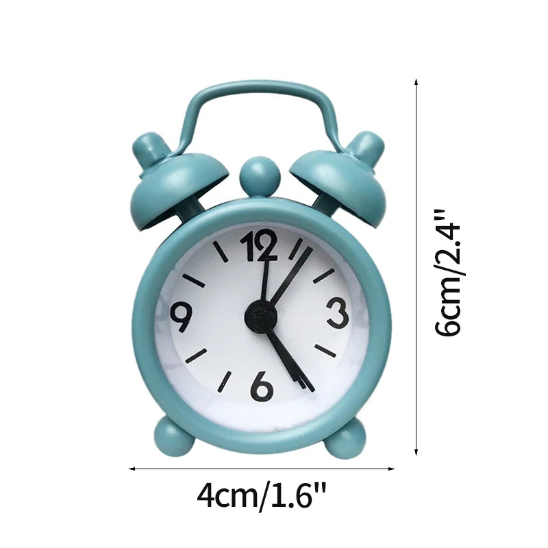 Nordic Retro Alarm Clock – Mute Quartz Clock with Metal Stand