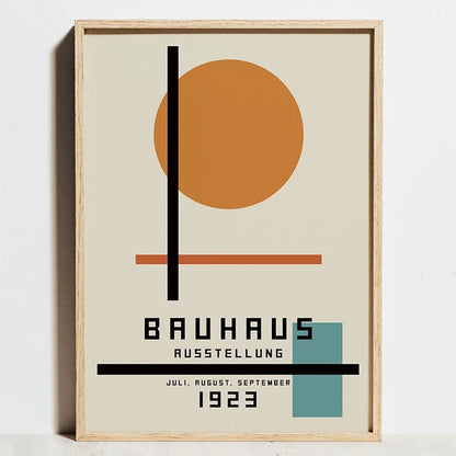 Bauhaus Sports Wall Art Blue Line Canvas Poster Decor