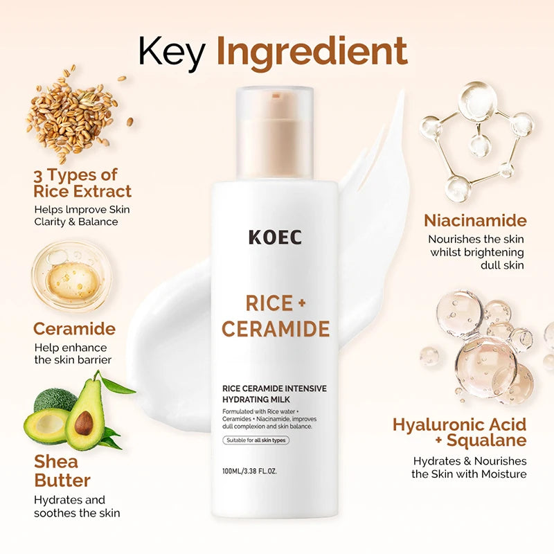 Brand Rice Essence Lotion Niacinamide Repair Facial Serum Nourishing Moisturizer Milk Toner Ceramide Deep Clean Cleansing Powder