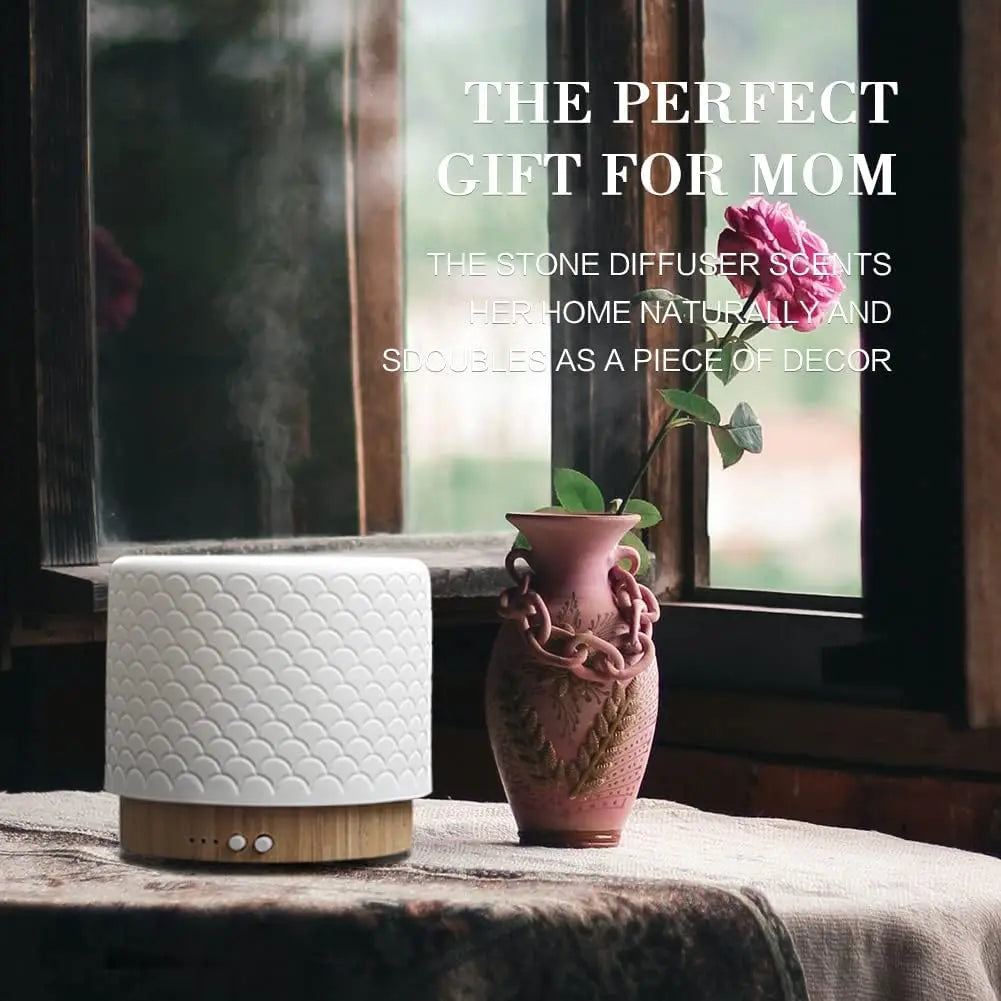 280ml Essential Oil Diffusers For Home Room Aromatherapy Diffuser Mode-4 Timers 3 Modes Lights Auto-Off Ceramic Air Humidifier