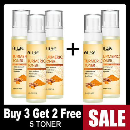 AILKE Organic Turmeric Toner for Face, Removal Acne, Pimples, Spots, Moisturizing, Brightening, Smooths Skin, Parabens Free