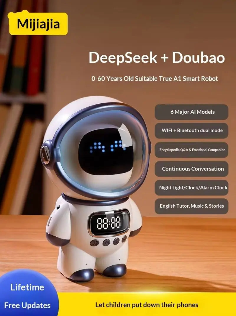 Ai Chat Robot 6 Ai Models Wifi Bluetooth Dual Mode Desktop Companion Night Light Clock Alarm Intelligent Office Assistance