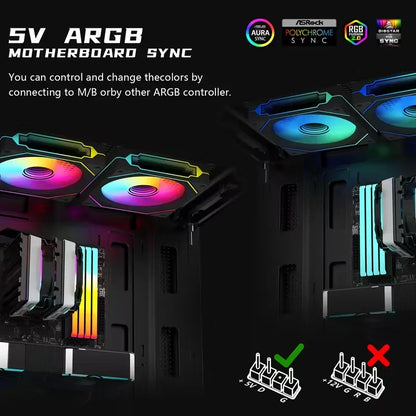 120mm ARGB PWM PC Case Fan 6Pack ARGB Cooling 