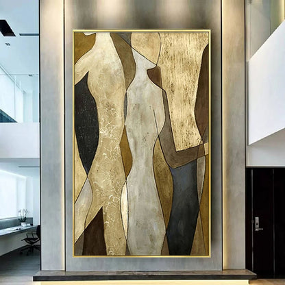 Hand Drawn Abstract Oil Painting Wall Art
