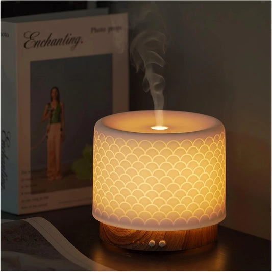 280ml Essential Oil Diffusers For Home Room Aromatherapy Diffuser Mode-4 Timers 3 Modes Lights Auto-Off Ceramic Air Humidifier