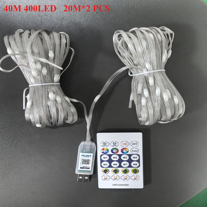 LED string light with Bluetooth, RGB rainbow, running horse, flowing light with festive atmosphere decoration, copper wire light