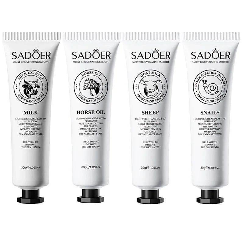 5pcs Hand Cream Gift Set – Infused with Goat Milk &amp; Nourishing Oils for Deep Moisture and Restorative Care, 30g Squeeze Tubes
