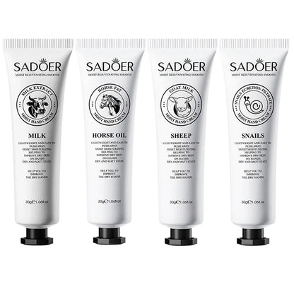 5pcs Hand Cream Gift Set – Infused with Goat Milk &amp; Nourishing Oils for Deep Moisture and Restorative Care, 30g Squeeze Tubes