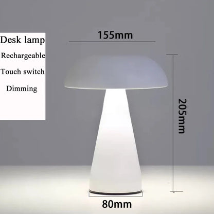 Retro Mushroom Table Lamp LED Rechargeable Bedside Light