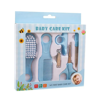 6pcs Baby Care Set Hair Comb Grooming Brush Set Nail Trimmer Scissors Clipper Hygiene Kit Healthcare Tools Sets for Toddler Gift