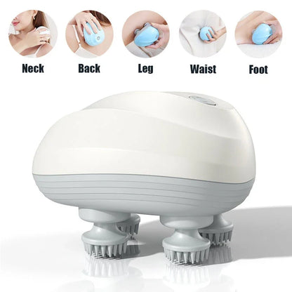 Electric Head Massager USB Rechargable Scalp Massager Body Massage Health Care Shoulder Neck Deep Tissue Kneading Massage Gift