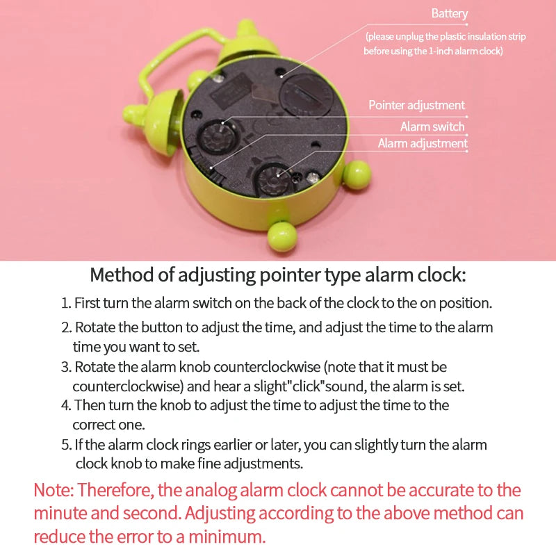 Nordic Retro Alarm Clock – Mute Quartz Clock with Metal Stand