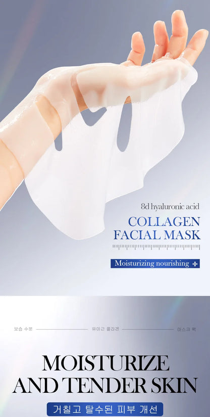 "Collagen Glow" Hydrating Face Mask | Brightening &amp; Moisturizing Treatment | With Marine Collagen &amp; Hyaluronic Acid