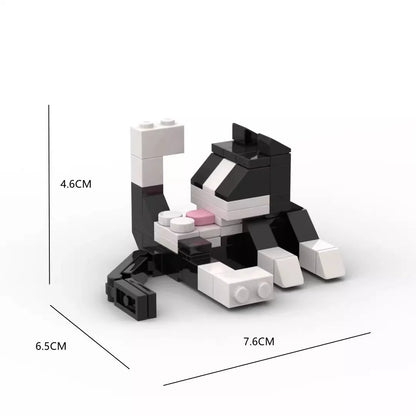 Aesthetic Cat Statue Home Decor - Creative Animal Figurine, Miniature Desktop Ornament, MOC Art Building Display Gift