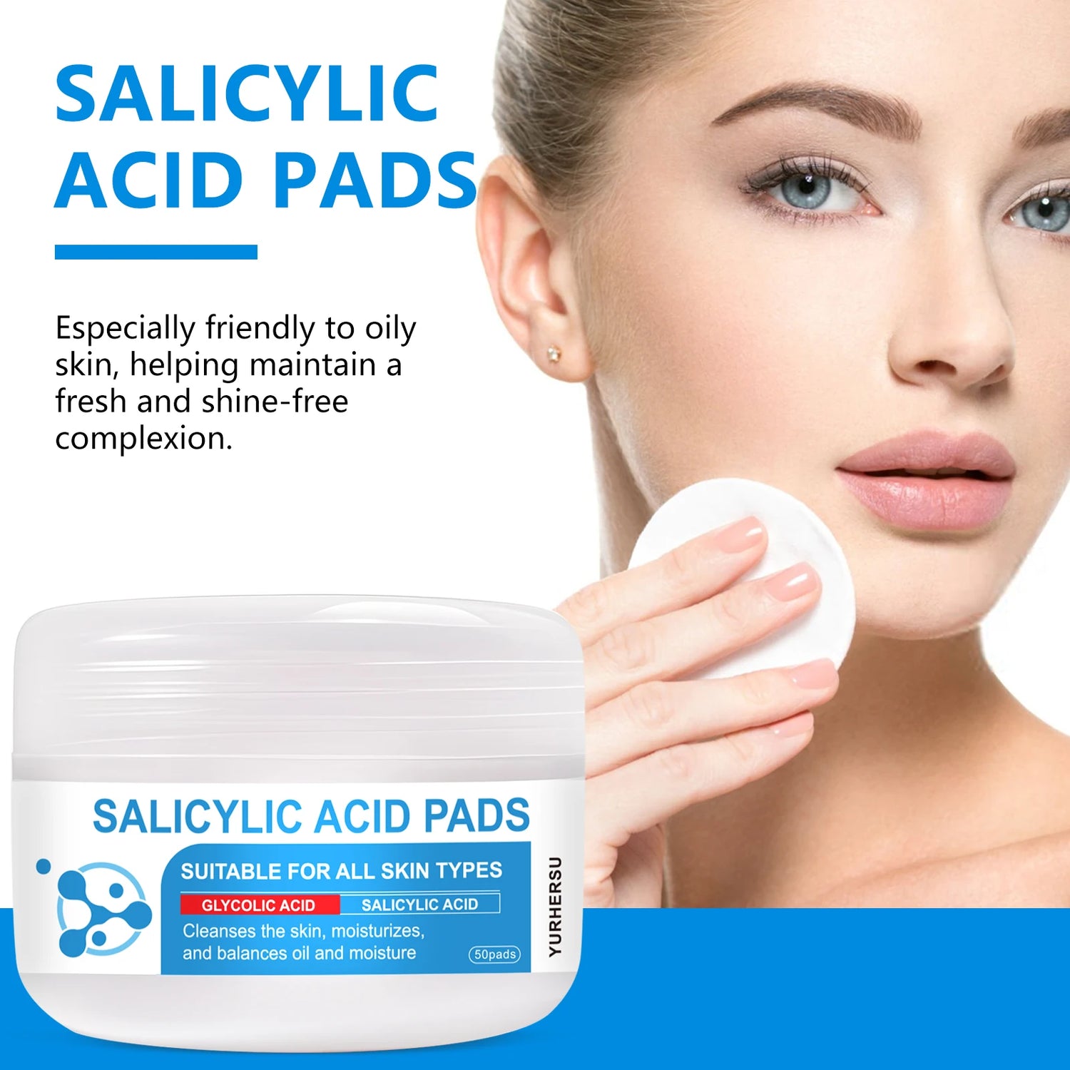 These dual-effect facial toner pads contain 4.5% AHA lactic acid and 0.45% BHA salicylic acid for exfoliation skincare