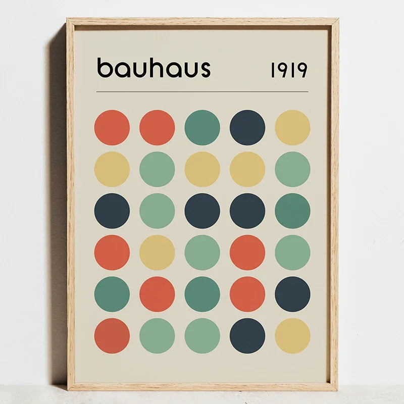 Bauhaus Sports Wall Art Blue Line Canvas Poster Decor