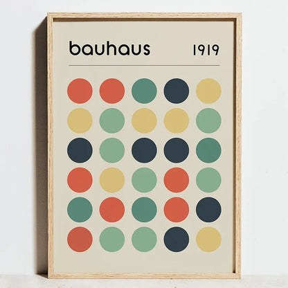 Bauhaus Sports Wall Art Blue Line Canvas Poster Decor
