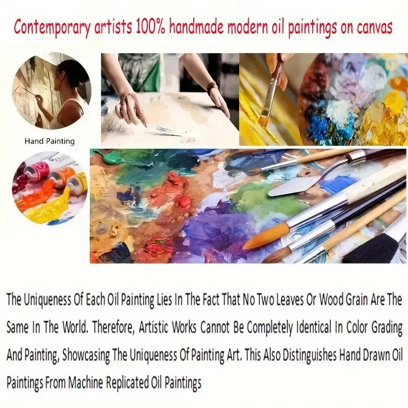 Hand Drawn Abstract Oil Painting Wall Art