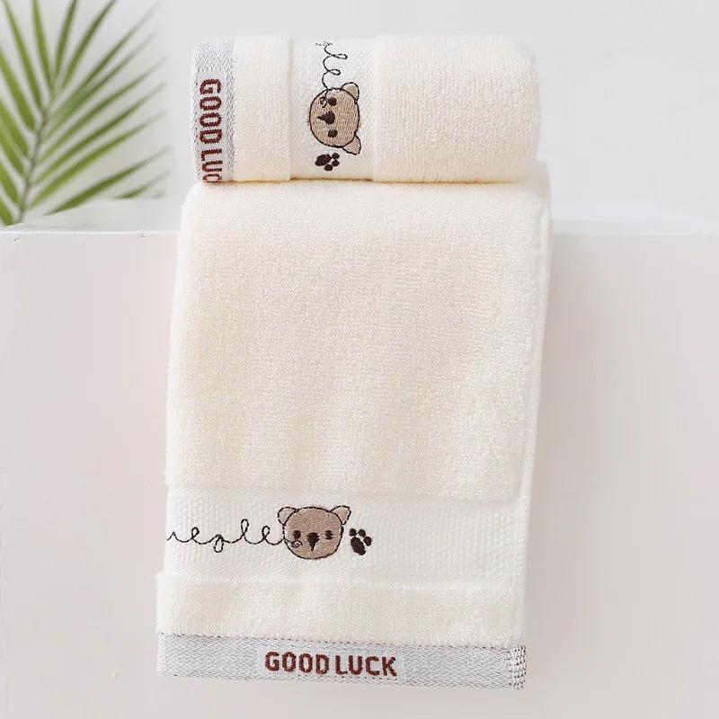 Baby Towels Cotton Bath Towel Face Washcloth Cute Cartoon Bear Hand Wipe Soft Children Towels Kids Newborn Bathing Handkerchief