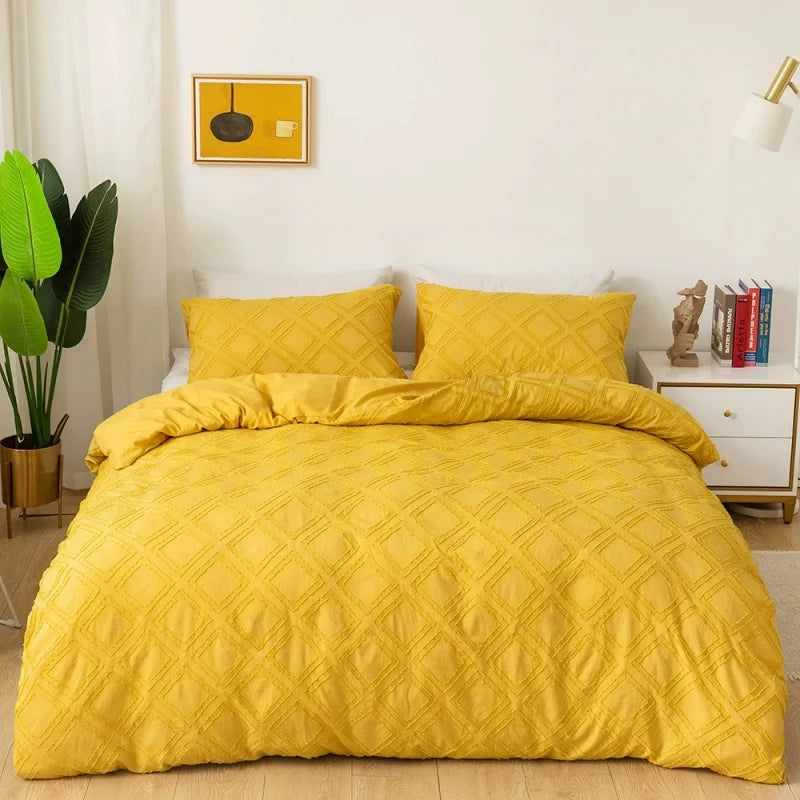 23pcs Duvet Cover SetTufted Geometric Quilt Comforter C