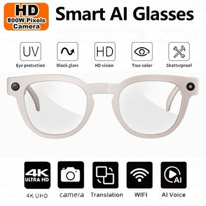 2026 New AI Smart Glasses 800W HD Camera Black Technology Image Translation Chat GPT Video Call Photo Waterproof For Men Women