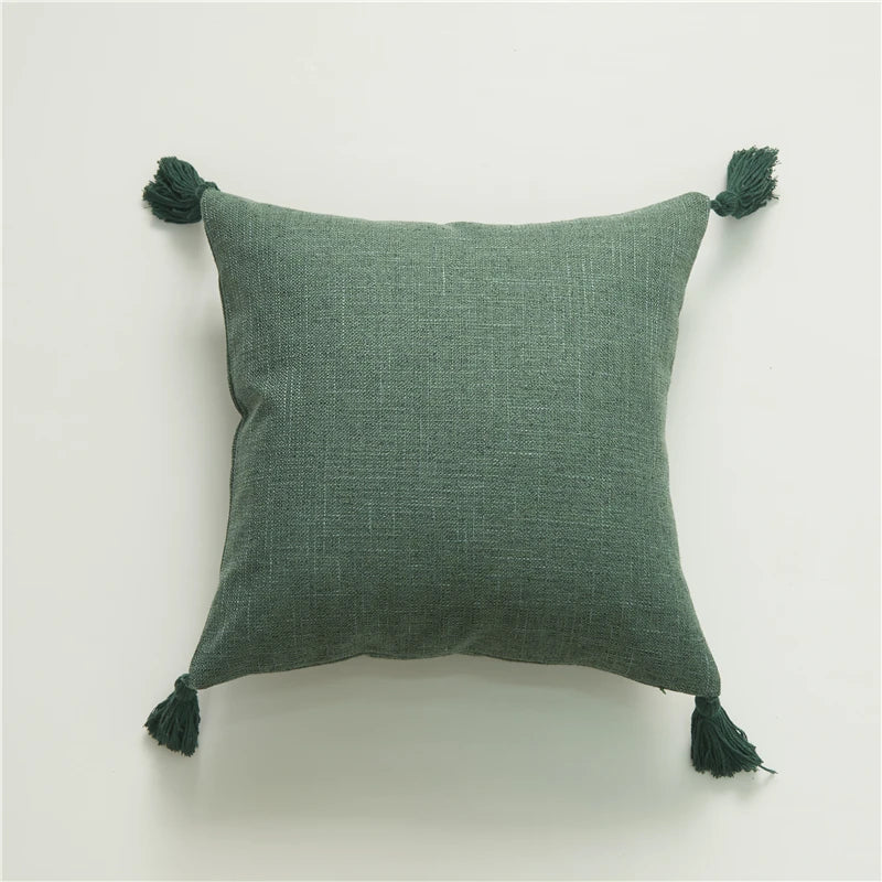 Pillow Cover Linen Pillow Case For Living Room Sofa Decorative Pillows With Tassel Farmhouse Home Decor Housse De Coussin