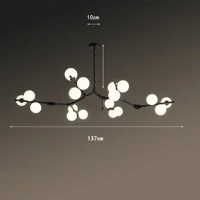 Modern Tree Branches Led Pendant Lamps Glass Balls Hanging 