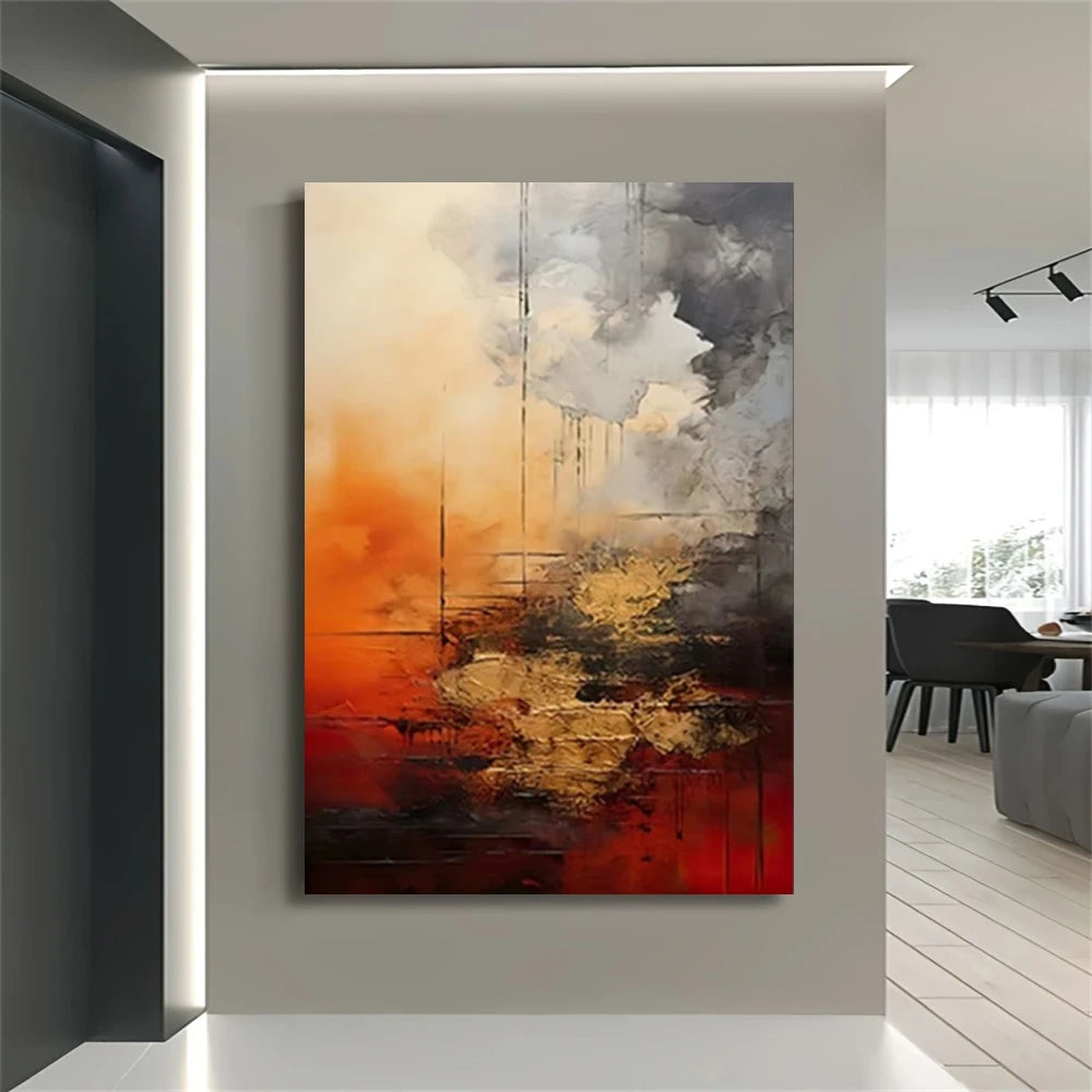 Hand Drawn Abstract Oil Painting Wall Art
