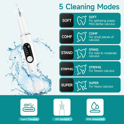 Dog Teeth Cleaning Kit Pet Ultrasonic Canine Plaque Remover