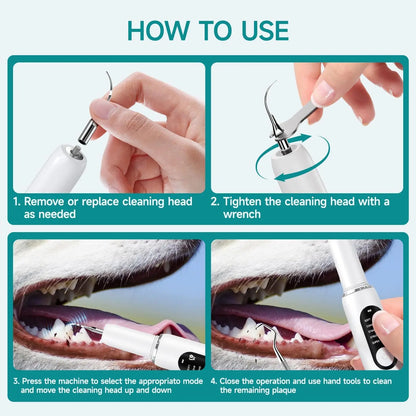Dog Teeth Cleaning Kit Pet Ultrasonic Canine Plaque Remover