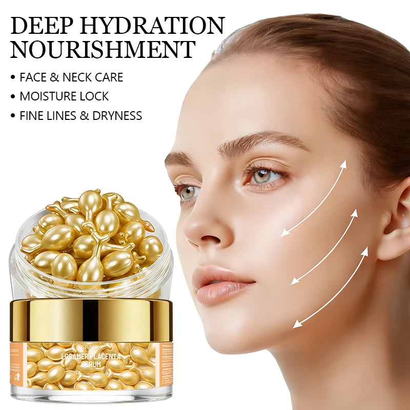 Vitamin E Serum Capsules, Single-Use Essence Capsules, Hydrating and Moisturizing Facial Skin 30 Capsules/Box Easy to Carry