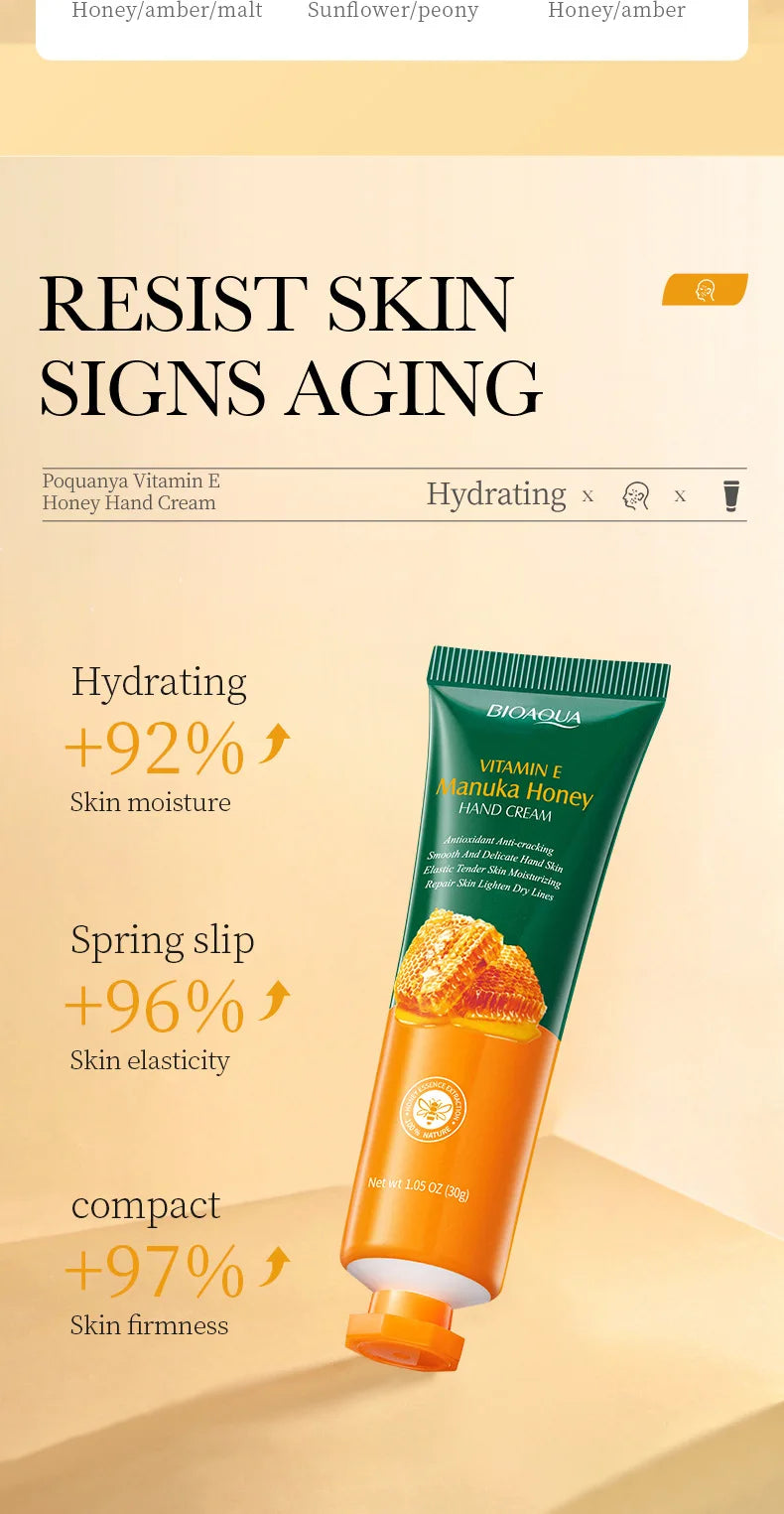 3/5pcs BIOAQUA Honey Hand Cream Moisturizing Whitening Hands Anti-aging Nourishing Hydrating Hands Skin Care Products