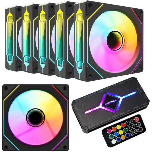 120mm ARGB PWM PC Case Fan 6Pack ARGB Cooling 