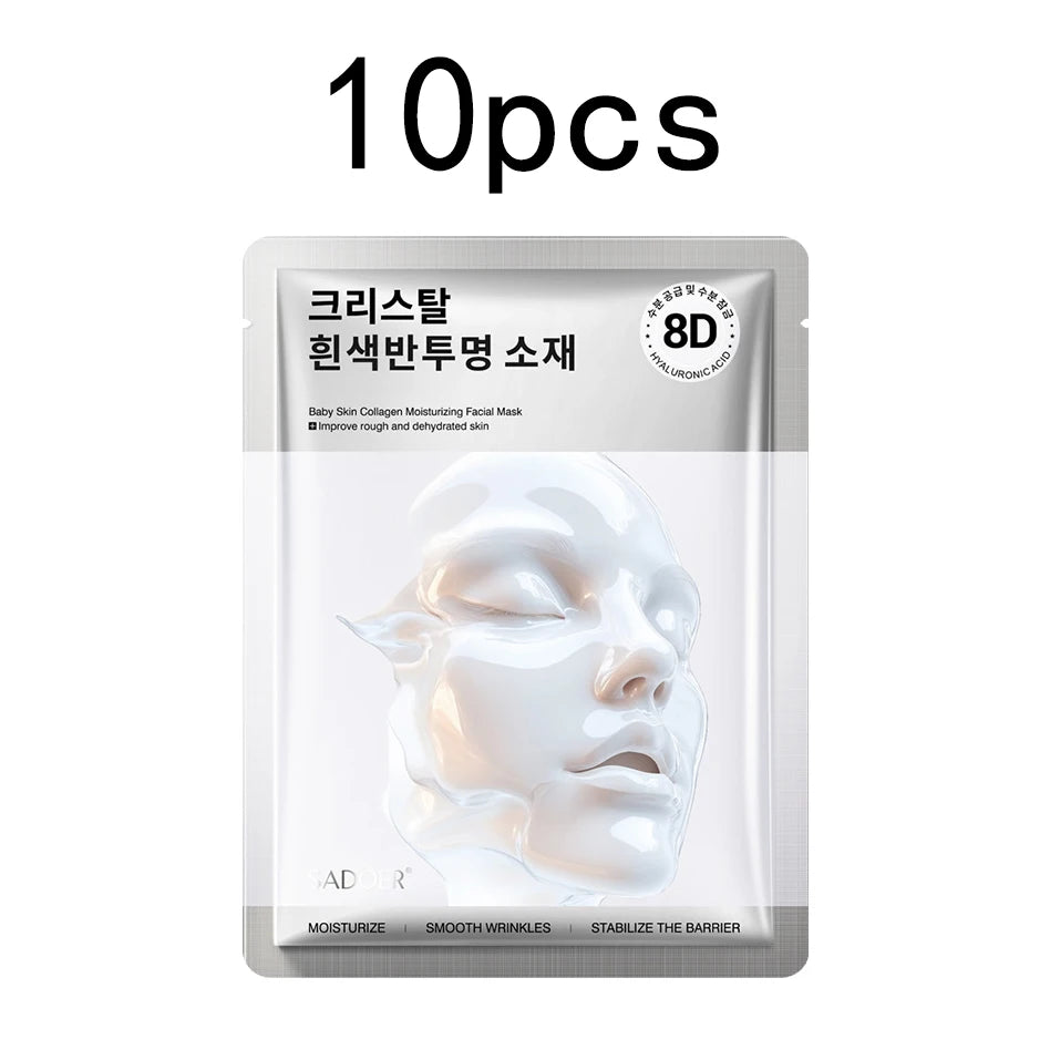 "Collagen Glow" Hydrating Face Mask | Brightening &amp; Moisturizing Treatment | With Marine Collagen &amp; Hyaluronic Acid