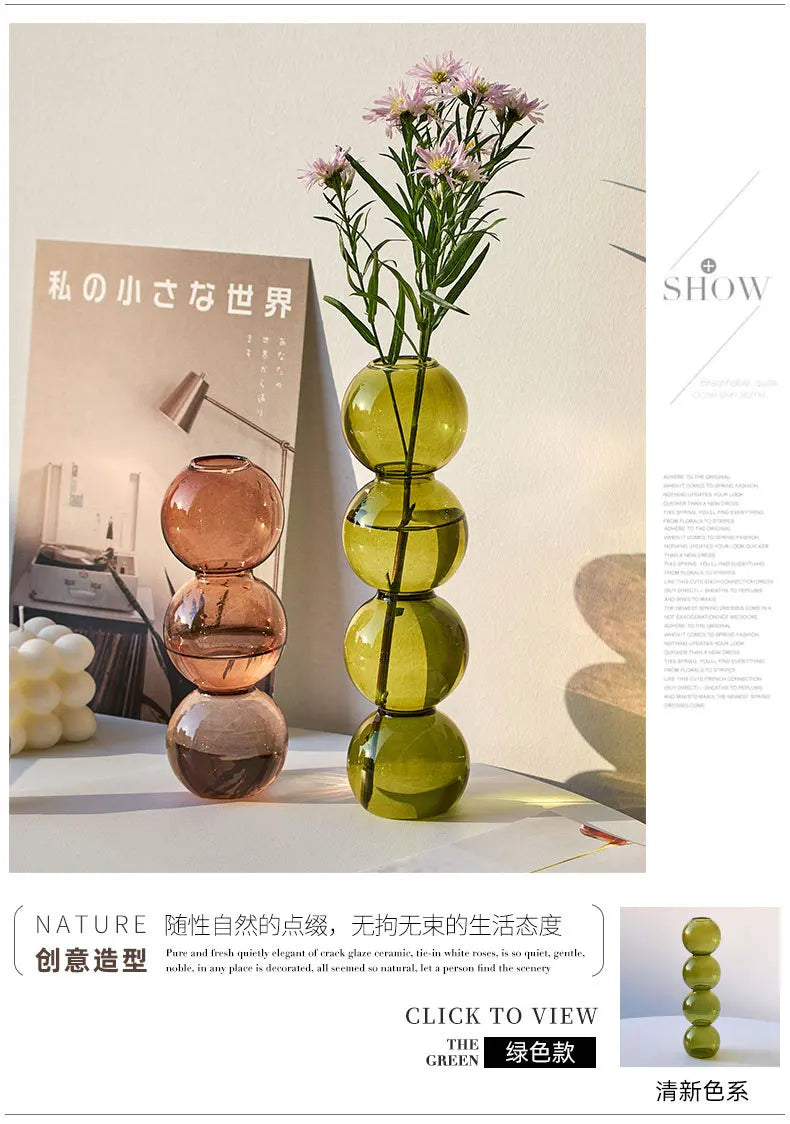 Nordic Glass Vase Modern Home Decor