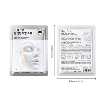 "Collagen Glow" Hydrating Face Mask | Brightening &amp; Moisturizing Treatment | With Marine Collagen &amp; Hyaluronic Acid