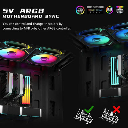 120mm ARGB PWM PC Case Fan 6Pack ARGB Cooling 