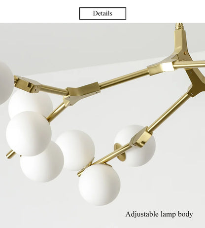 Modern Tree Branches Led Pendant Lamps Glass Balls Hanging 
