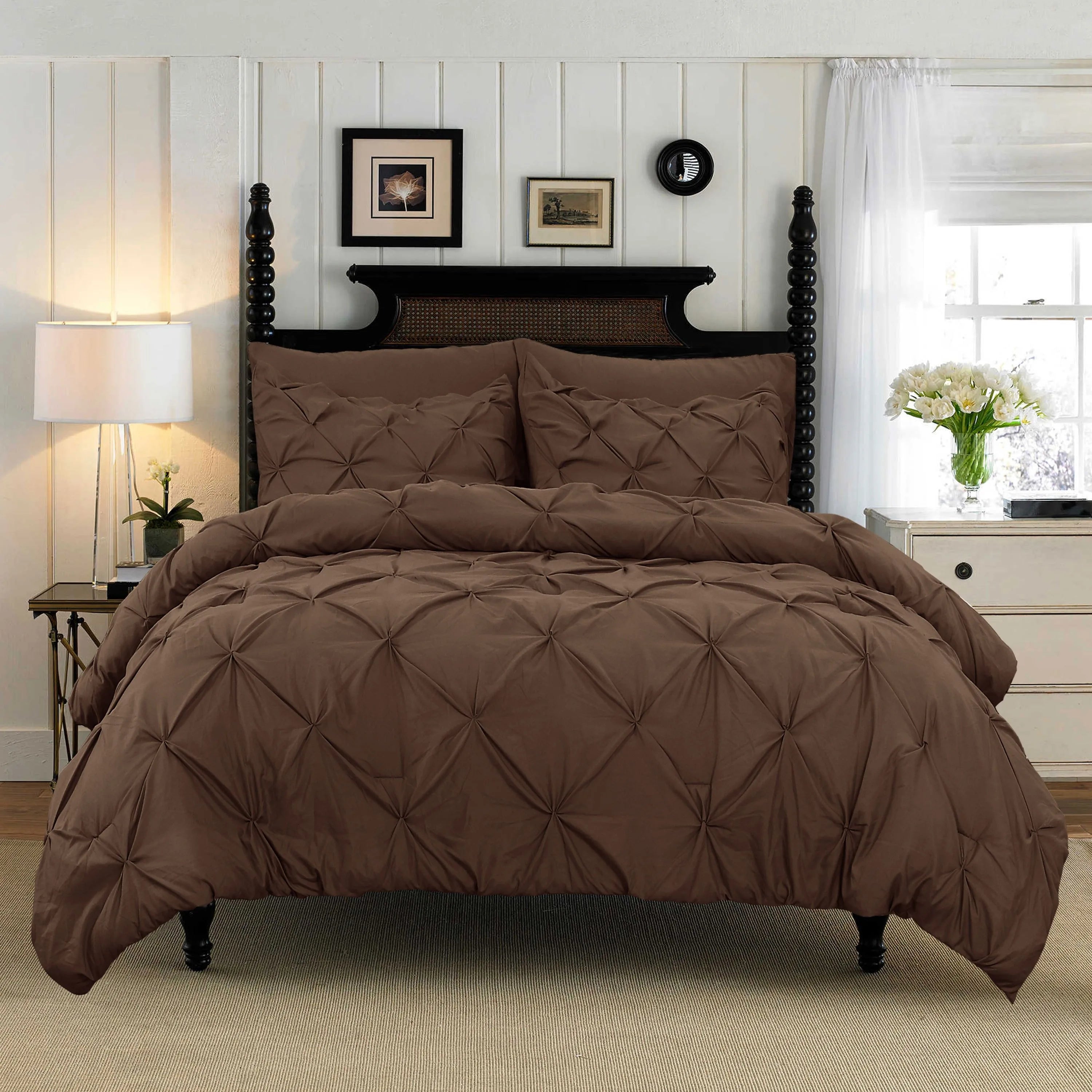 Cotton Bedding Set Elegant Comfort Pinch Pleated Pintuck 
