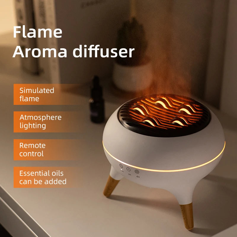Flame Aromatherapy Essential Oil Diffusers 350ML,Air Diffuser/Humidifier, for Home, Bedroom,Large Room Humidifier