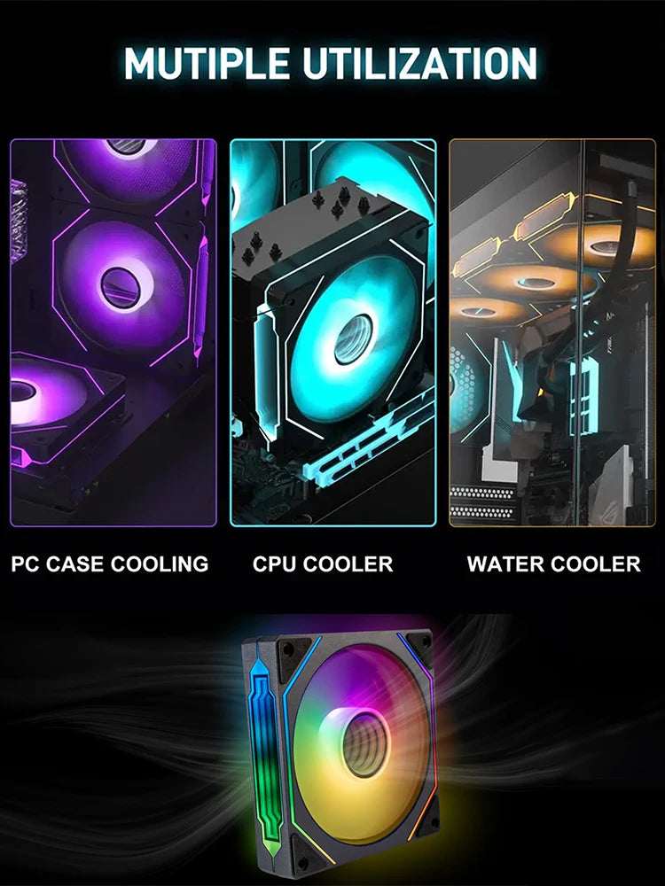 120mm ARGB PWM PC Case Fan 6Pack ARGB Cooling 