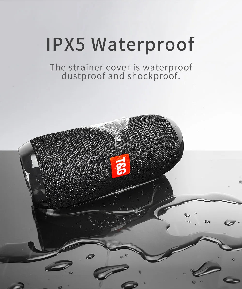 Bluetooth Speaker T&amp;G TG117 Portable TWS Sound Box Waterproof Loudspeaker Outdoor Stereo Surround Speakers Support TF FM Radio