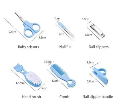 Baby Grooming Kit Baby Care Set BPA Free Cute Design Comb Brush Nail Clippers Scissors Safe Newborn Infant Grooming Tools
